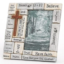 Cross Frame With Words Of Encouragement And Prayers Holds 4x6 Photo