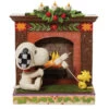 Jim Shore Peanuts Snoopy And Woodstock "Friendship By The Fireside" Roasting Marshmallows In Fireplace Figurine -Home Improvement Shop 6010325